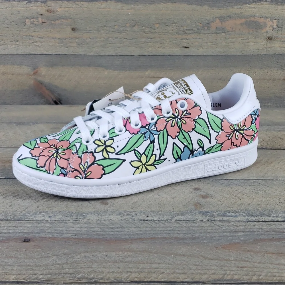 adidas Women's Stan Smith Leather All Over Floral Print Sneakers